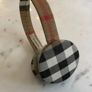 Burberry Earmuffs - gingham and plaid pattern.